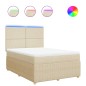 vidaXL Boxspringbett mit Matratze Creme 160x200 cm Stoff vidaXL Boxspringbett mit Matratze Creme 160x200 cm Stoff