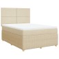 vidaXL Boxspringbett mit Matratze Creme 160x200 cm Stoff vidaXL Boxspringbett mit Matratze Creme 160x200 cm Stoff