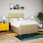 vidaXL Boxspringbett mit Matratze Creme 160x200 cm Stoff vidaXL Boxspringbett mit Matratze Creme 160x200 cm Stoff