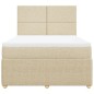 vidaXL Boxspringbett mit Matratze Creme 160x200 cm Stoff vidaXL Boxspringbett mit Matratze Creme 160x200 cm Stoff