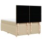 vidaXL Boxspringbett mit Matratze Creme 160x200 cm Stoff vidaXL Boxspringbett mit Matratze Creme 160x200 cm Stoff