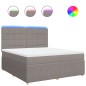 vidaXL Boxspringbett mit Matratze Taupe 180x200 cm Stoff vidaXL Boxspringbett mit Matratze Taupe 180x200 cm Stoff
