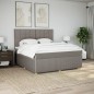 vidaXL Boxspringbett mit Matratze Taupe 180x200 cm Stoff vidaXL Boxspringbett mit Matratze Taupe 180x200 cm Stoff
