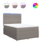 vidaXL Boxspringbett mit Matratze Taupe 160x200 cm Stoff vidaXL Boxspringbett mit Matratze Taupe 160x200 cm Stoff