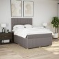 vidaXL Boxspringbett mit Matratze Taupe 160x200 cm Stoff vidaXL Boxspringbett mit Matratze Taupe 160x200 cm Stoff