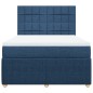 vidaXL Boxspringbett mit Matratze Blau 160x200 cm Stoff vidaXL Boxspringbett mit Matratze Blau 160x200 cm Stoff