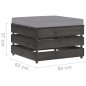 3-tlg. Garten-Lounge-Set mit Kissen Grau Imprägniertes Holz 3-tlg. Garten-Lounge-Set mit Kissen Grau Imprägniertes Holz