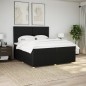 vidaXL Boxspringbett mit Matratze Schwarz 200x200 cm Stoff vidaXL Boxspringbett mit Matratze Schwarz 200x200 cm Stoff