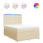 vidaXL Boxspringbett mit Matratze Creme 160x200 cm Stoff vidaXL Boxspringbett mit Matratze Creme 160x200 cm Stoff