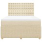 vidaXL Boxspringbett mit Matratze Creme 160x200 cm Stoff vidaXL Boxspringbett mit Matratze Creme 160x200 cm Stoff