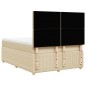 vidaXL Boxspringbett mit Matratze Creme 160x200 cm Stoff vidaXL Boxspringbett mit Matratze Creme 160x200 cm Stoff