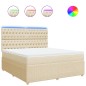 vidaXL Boxspringbett mit Matratze Creme 180x200 cm Stoff vidaXL Boxspringbett mit Matratze Creme 180x200 cm Stoff