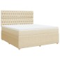 vidaXL Boxspringbett mit Matratze Creme 180x200 cm Stoff vidaXL Boxspringbett mit Matratze Creme 180x200 cm Stoff
