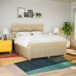 vidaXL Boxspringbett mit Matratze Creme 180x200 cm Stoff vidaXL Boxspringbett mit Matratze Creme 180x200 cm Stoff