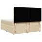 vidaXL Boxspringbett mit Matratze Creme 180x200 cm Stoff vidaXL Boxspringbett mit Matratze Creme 180x200 cm Stoff