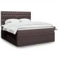 vidaXL Boxspringbett mit Matratze Dunkelbraun 180x200 cm Stoff vidaXL Boxspringbett mit Matratze Dunkelbraun 180x200 cm Stoff