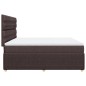 vidaXL Boxspringbett mit Matratze Dunkelbraun 180x200 cm Stoff vidaXL Boxspringbett mit Matratze Dunkelbraun 180x200 cm Stoff
