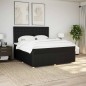 vidaXL Boxspringbett mit Matratze Schwarz 180x200 cm Stoff vidaXL Boxspringbett mit Matratze Schwarz 180x200 cm Stoff