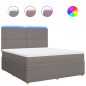 vidaXL Boxspringbett mit Matratze Taupe 180x200 cm Stoff vidaXL Boxspringbett mit Matratze Taupe 180x200 cm Stoff