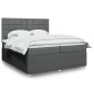 vidaXL Boxspringbett mit Matratze Dunkelgrau 200x200 cm Stoff vidaXL Boxspringbett mit Matratze Dunkelgrau 200x200 cm Stoff
