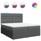 vidaXL Boxspringbett mit Matratze Dunkelgrau 200x200 cm Stoff vidaXL Boxspringbett mit Matratze Dunkelgrau 200x200 cm Stoff