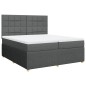 vidaXL Boxspringbett mit Matratze Dunkelgrau 200x200 cm Stoff vidaXL Boxspringbett mit Matratze Dunkelgrau 200x200 cm Stoff