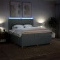 vidaXL Boxspringbett mit Matratze Dunkelgrau 200x200 cm Stoff vidaXL Boxspringbett mit Matratze Dunkelgrau 200x200 cm Stoff