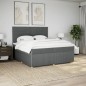 vidaXL Boxspringbett mit Matratze Dunkelgrau 200x200 cm Stoff vidaXL Boxspringbett mit Matratze Dunkelgrau 200x200 cm Stoff