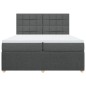 vidaXL Boxspringbett mit Matratze Dunkelgrau 200x200 cm Stoff vidaXL Boxspringbett mit Matratze Dunkelgrau 200x200 cm Stoff