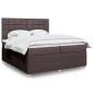 vidaXL Boxspringbett mit Matratze Dunkelbraun 200x200 cm Stoff vidaXL Boxspringbett mit Matratze Dunkelbraun 200x200 cm Stoff