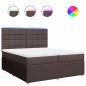 vidaXL Boxspringbett mit Matratze Dunkelbraun 200x200 cm Stoff vidaXL Boxspringbett mit Matratze Dunkelbraun 200x200 cm Stoff