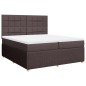 vidaXL Boxspringbett mit Matratze Dunkelbraun 200x200 cm Stoff vidaXL Boxspringbett mit Matratze Dunkelbraun 200x200 cm Stoff