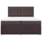 vidaXL Boxspringbett mit Matratze Dunkelbraun 200x200 cm Stoff vidaXL Boxspringbett mit Matratze Dunkelbraun 200x200 cm Stoff