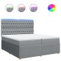 vidaXL Boxspringbett mit Matratze Hellgrau 200x200 cm Stoff vidaXL Boxspringbett mit Matratze Hellgrau 200x200 cm Stoff