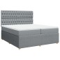 vidaXL Boxspringbett mit Matratze Hellgrau 200x200 cm Stoff vidaXL Boxspringbett mit Matratze Hellgrau 200x200 cm Stoff