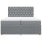 vidaXL Boxspringbett mit Matratze Hellgrau 200x200 cm Stoff vidaXL Boxspringbett mit Matratze Hellgrau 200x200 cm Stoff