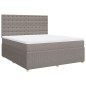 vidaXL Boxspringbett mit Matratze Taupe 180x200 cm Stoff vidaXL Boxspringbett mit Matratze Taupe 180x200 cm Stoff