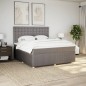 vidaXL Boxspringbett mit Matratze Taupe 180x200 cm Stoff vidaXL Boxspringbett mit Matratze Taupe 180x200 cm Stoff