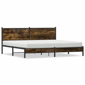 vidaXL Metallbett ohne Matratze Räuchereiche 200x200 cm