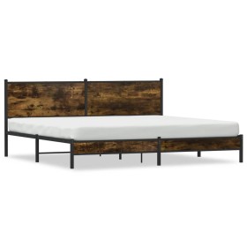 vidaXL Metallbett ohne Matratze Räuchereiche 200x200 cm