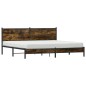 vidaXL Metallbett ohne Matratze Räuchereiche 200x200 cm vidaXL Metallbett ohne Matratze Räuchereiche 200x200 cm