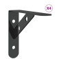 vidaXL Regalträger 4 Stk. 15x2,5x11,5 cm Schwarz Edelstahl vidaXL Regalträger 4 Stk. 15x2,5x11,5 cm Schwarz Edelstahl