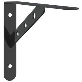 vidaXL Regalträger 4 Stk. 23,5x2,5x15,5 cm Schwarz Edelstahl