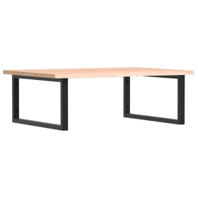 vidaXL Waschtischplatte mit Halterung Stahl und Massivholz Eiche