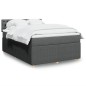 vidaXL Boxspringbett mit Matratze Dunkelgrau 160x200 cm Stoff vidaXL Boxspringbett mit Matratze Dunkelgrau 160x200 cm Stoff
