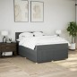 vidaXL Boxspringbett mit Matratze Dunkelgrau 160x200 cm Stoff vidaXL Boxspringbett mit Matratze Dunkelgrau 160x200 cm Stoff
