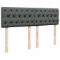 vidaXL Boxspringbett mit Matratze Dunkelgrau 160x200 cm Stoff vidaXL Boxspringbett mit Matratze Dunkelgrau 160x200 cm Stoff