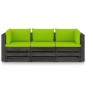 3-Sitzer Outdoor-Sofa mit Kissen Grau Imprägniertes Kiefernholz 3-Sitzer Outdoor-Sofa mit Kissen Grau Imprägniertes Kiefernholz
