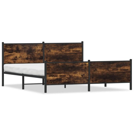 vidaXL Metallbett ohne Matratze Räuchereiche 183x213 cm