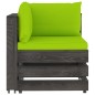 3-Sitzer Outdoor-Sofa mit Kissen Grau Imprägniertes Kiefernholz 3-Sitzer Outdoor-Sofa mit Kissen Grau Imprägniertes Kiefernholz